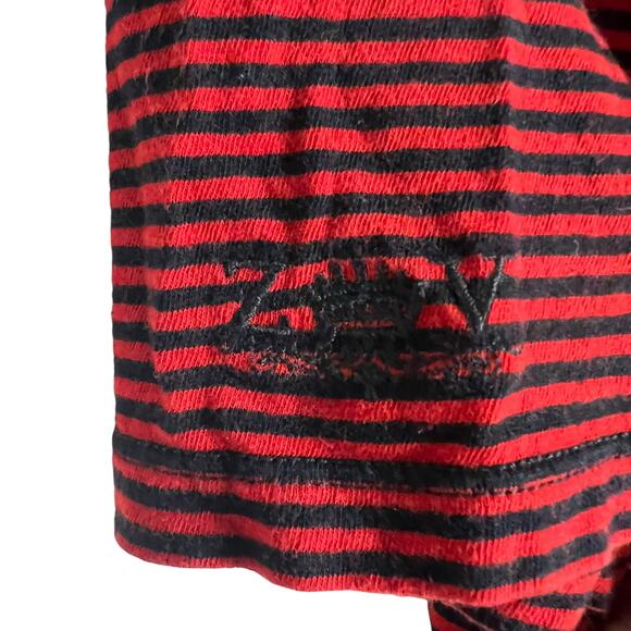 Zadig Voltaire Linen Cotton Red Black Striped Crewneck T-Shirt Size S - Picture 9 of 10